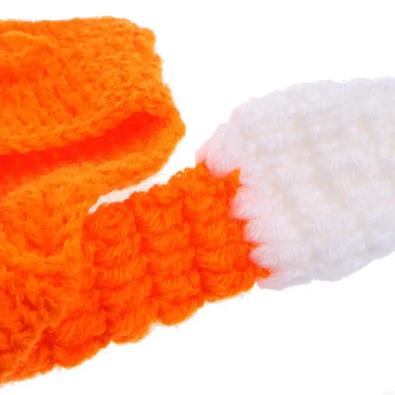 N80C Lovely Babe Born Accesorios Picture Outfits Crochet Tangerine Hat Shorts Boy / Girl Costume Hat Pants Set Tangerine