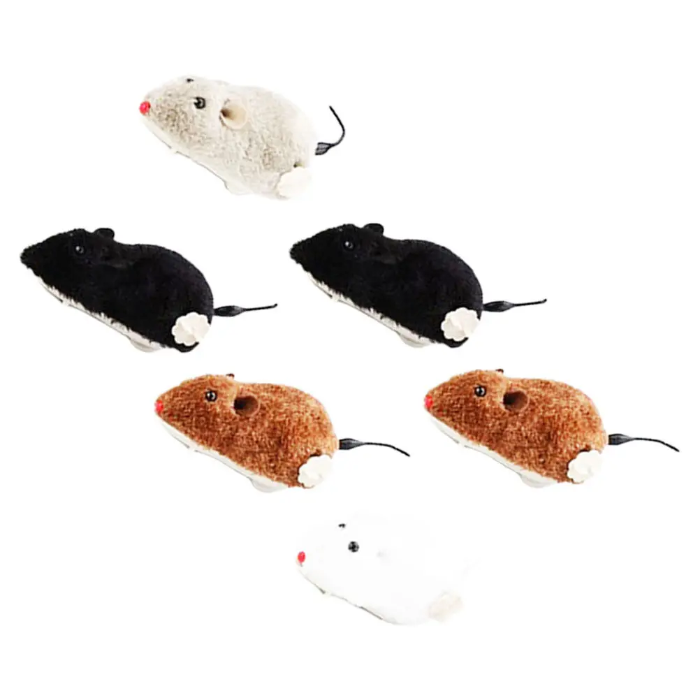 6Pcs Mouse Wind-Up Clockwork Moving Figures Kids Gift Party Favors Decorative Props Random Color Wind-Up Toys Clockwork Toy