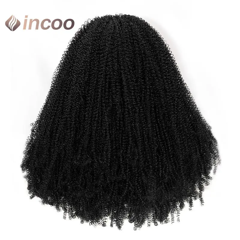 Sintética Primavera Afro Twist Trança Peruca, Dreadlock Curto, Natural Bouncy Espiral Curls, Bob Tranças Perucas, 30"