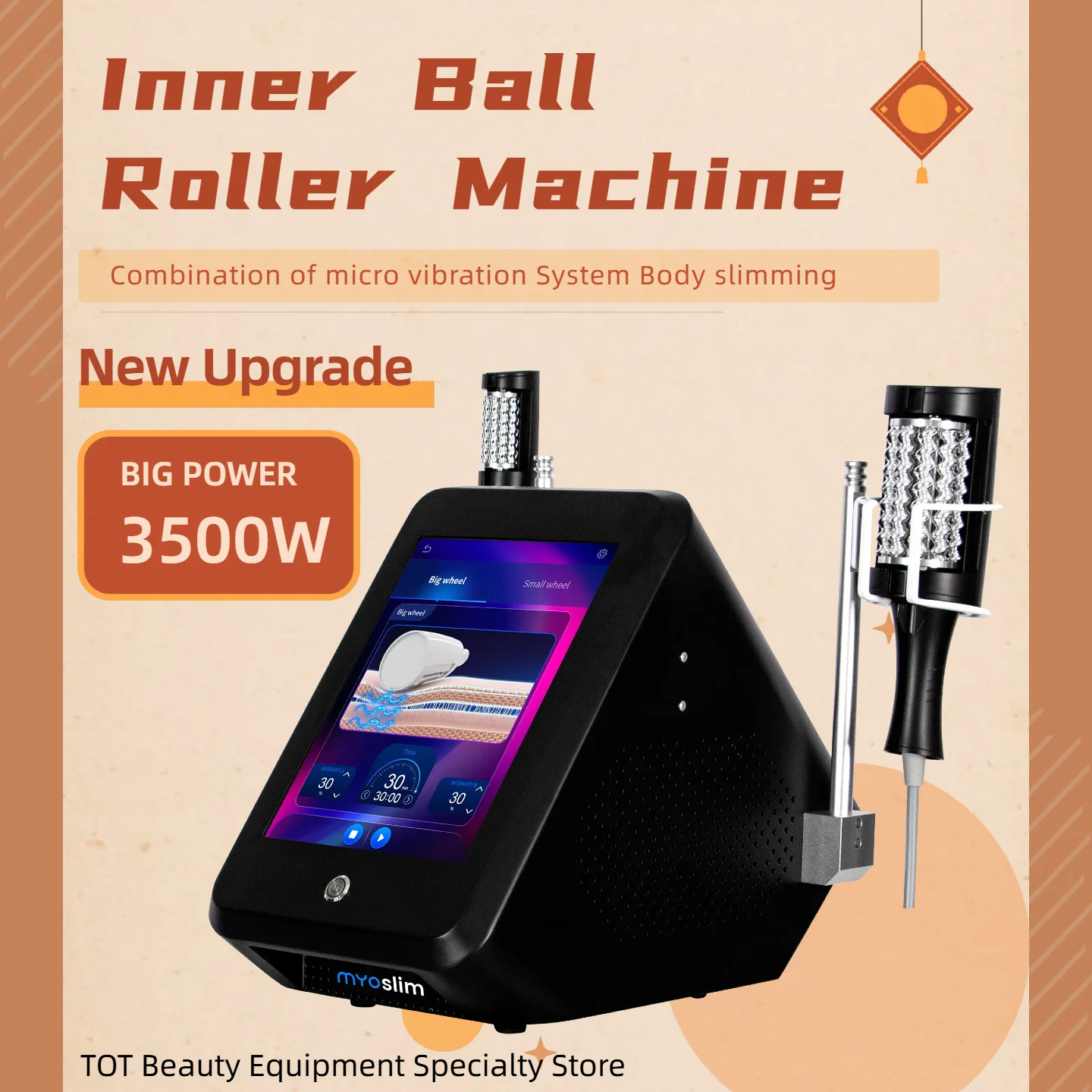 

2025 Portable Inner Ball Roller Massage Machine for Body Slimming Shape Physical Therapy Endo Lymphatic Drainage Spheres