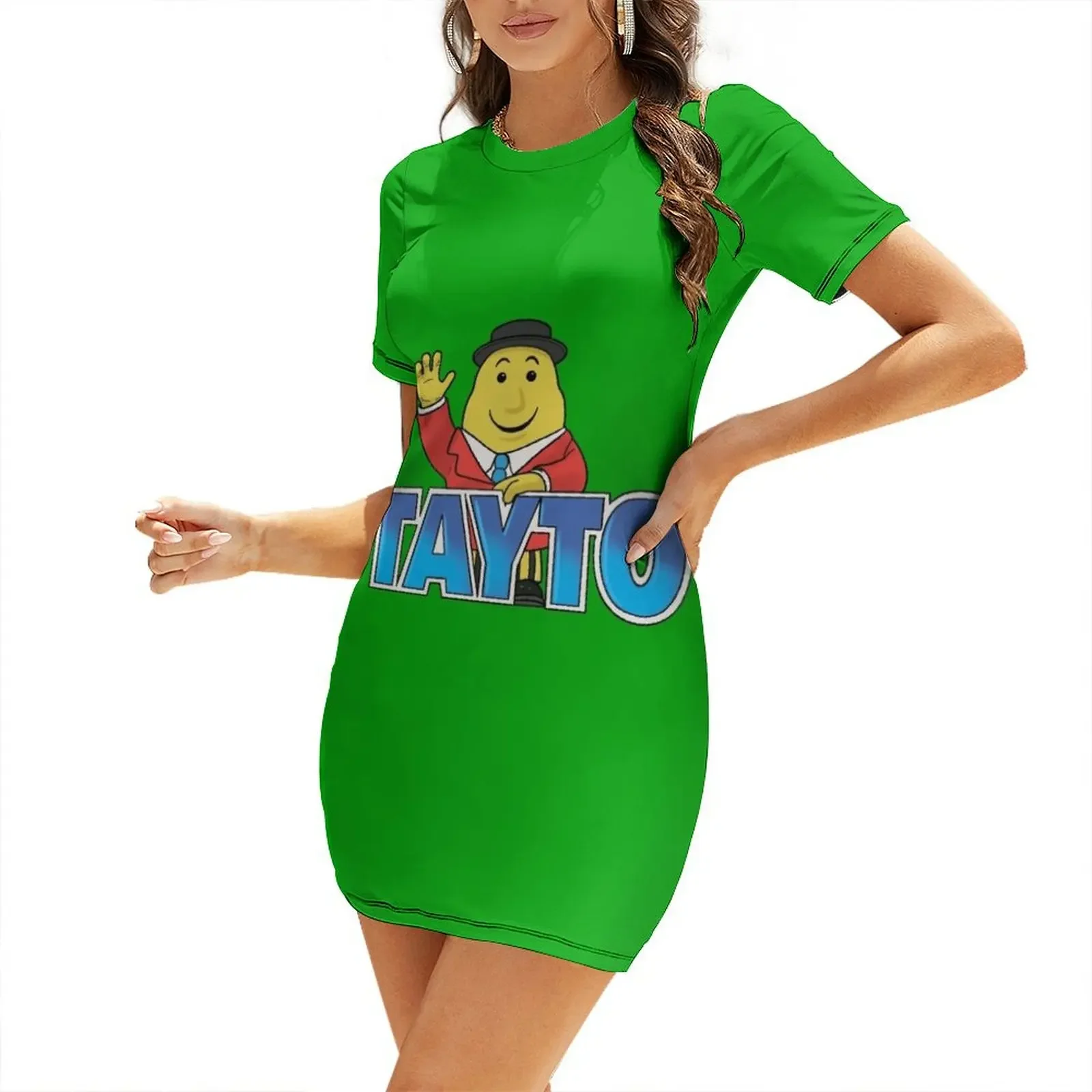 

Mr Tayto Crisp Man fan art Short-Sleeved Dress dresses women summer 2026 dresses with long sleeves summer dress daily
