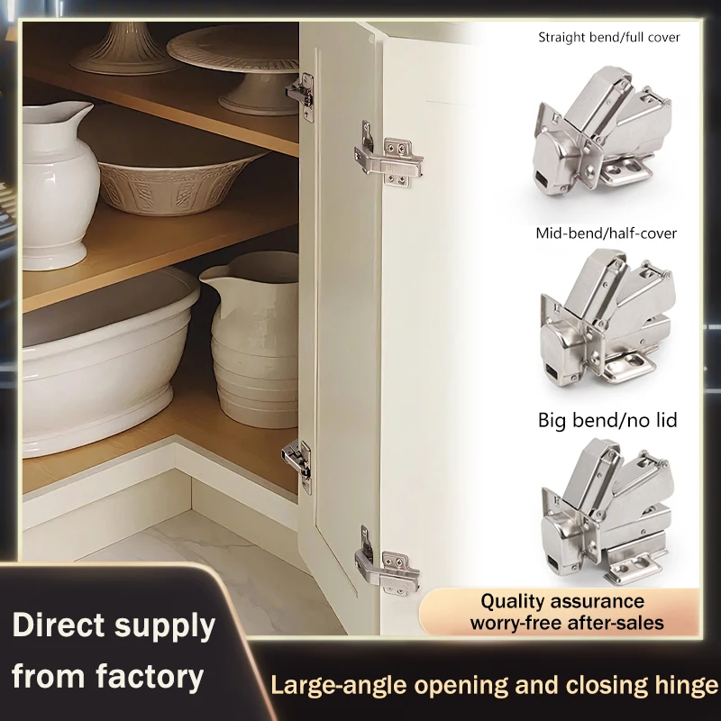 

180 165 175 Degree Wide Angle Hydraulic Damping Soft Closing Hinge For Corner Cabinet Wardrobe Aluminum Frame Glass Door