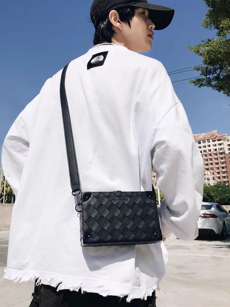 

Faionable Small Square Box Bag ex Crossbody oulder Bag Mobile Phone Bag ular Element Stitching Korean Sle Hard PU