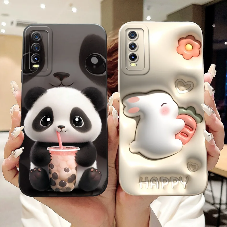 For Vivo Y11S Y12S Y20 2021 Case Vivo Y20a Y20g Y20i Y20S Y20t Cute Panda Rabbit Cartoon Soft Silicone Shockproof Phone Cases