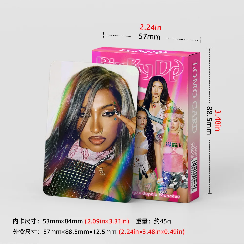 30Pcs KATSEYE PINKY UP Laser Photocards Star Collection Lomo Cards Holographic Flash Cards Idol Signature Photo Cards Fans Gifts image 5