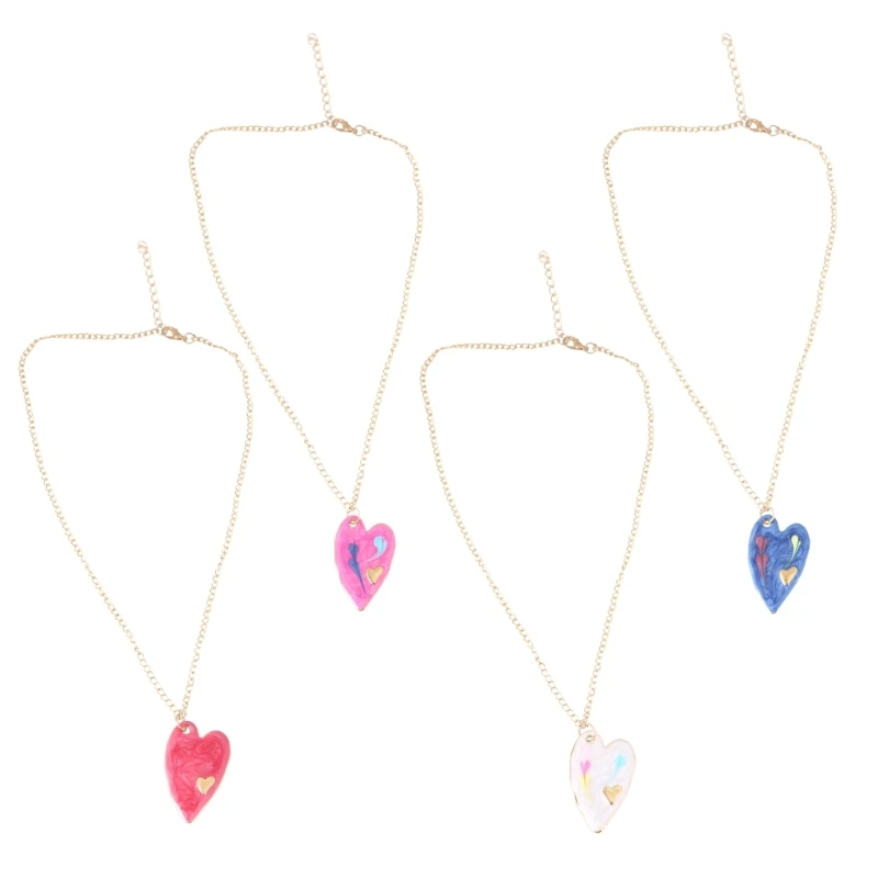 Trendy Love Heart Necklace Portable Alloy Choker Birthday Present for All Ages