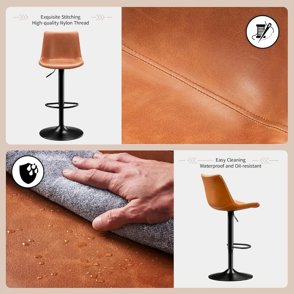 بار البراز ارتفاع قابل للتعديل كريزي هورس الجلود كرسي بار X-قاعدة كبيرة ومقعد بار البراز، مريح بيسترو البراز مع #6