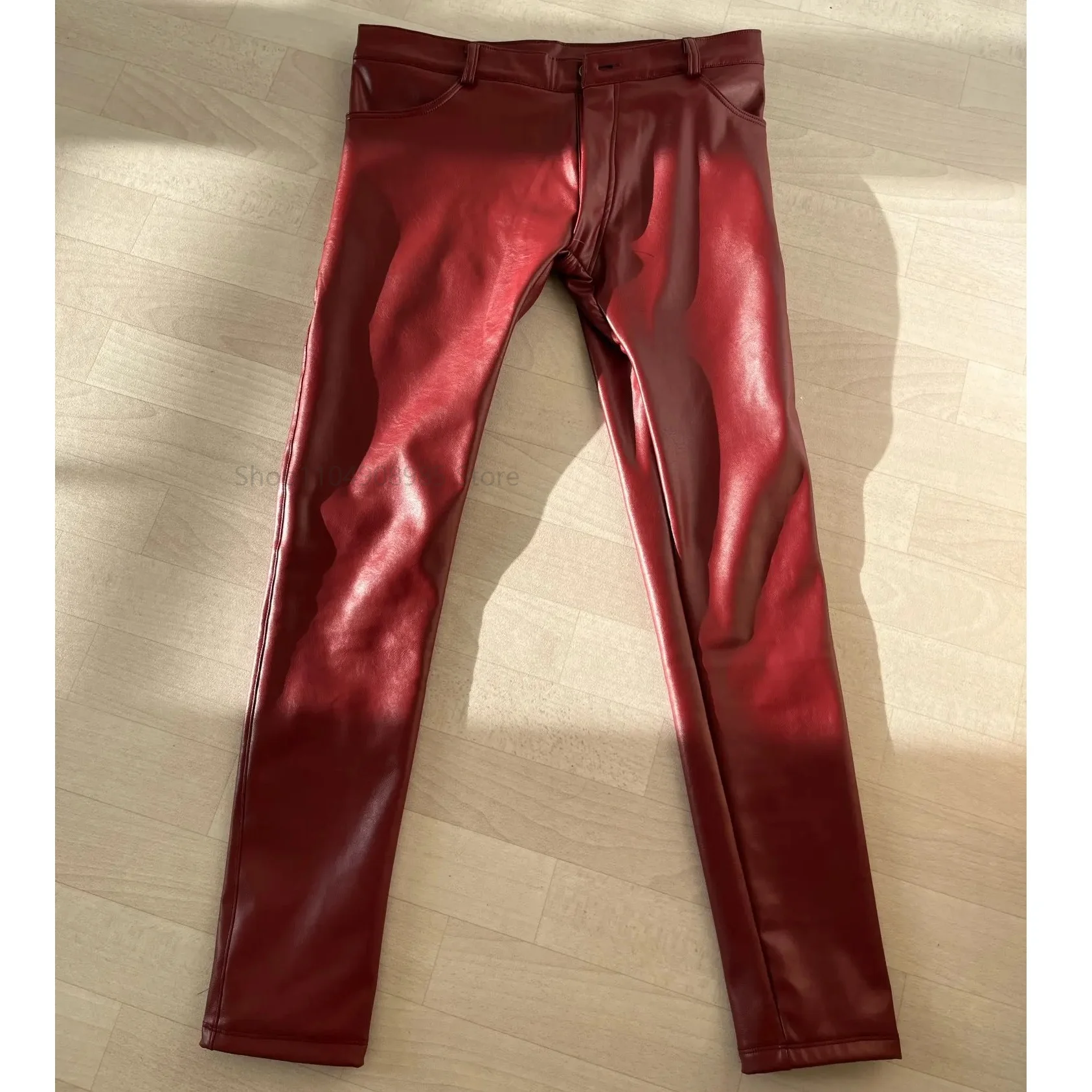 

PU Faux Leather Sports Casual Pants Skinny Pantalon Tight Closefitting Leggings Pencil Trousers Motorcycle Bottoms Skinny Pants