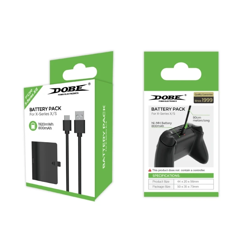 Batterie per gamepad Batteria ricaricabile ricambio per controller gioco per batteria SeriesS 800mAh con cavo USB D46B