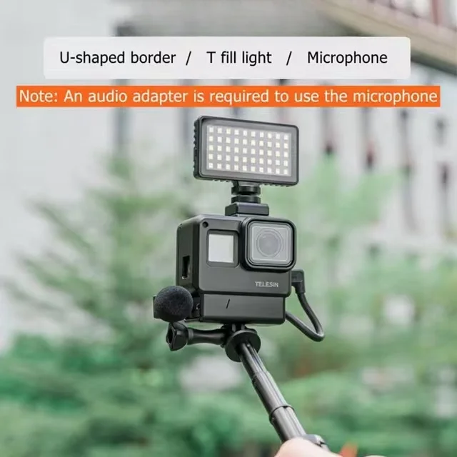 FF-B43 Multi-color Photography Lights Waterproof Fill Light+Vlog Microphone Kits For Hero 5 6 7 Camera VLOG Accessories