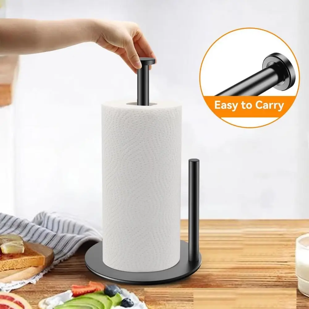 

Stainless Steel Paper Towel Holder Non-Slip Sturdy Paper Towel Stand Durable Removable Kitchen Roll Dispenser Household