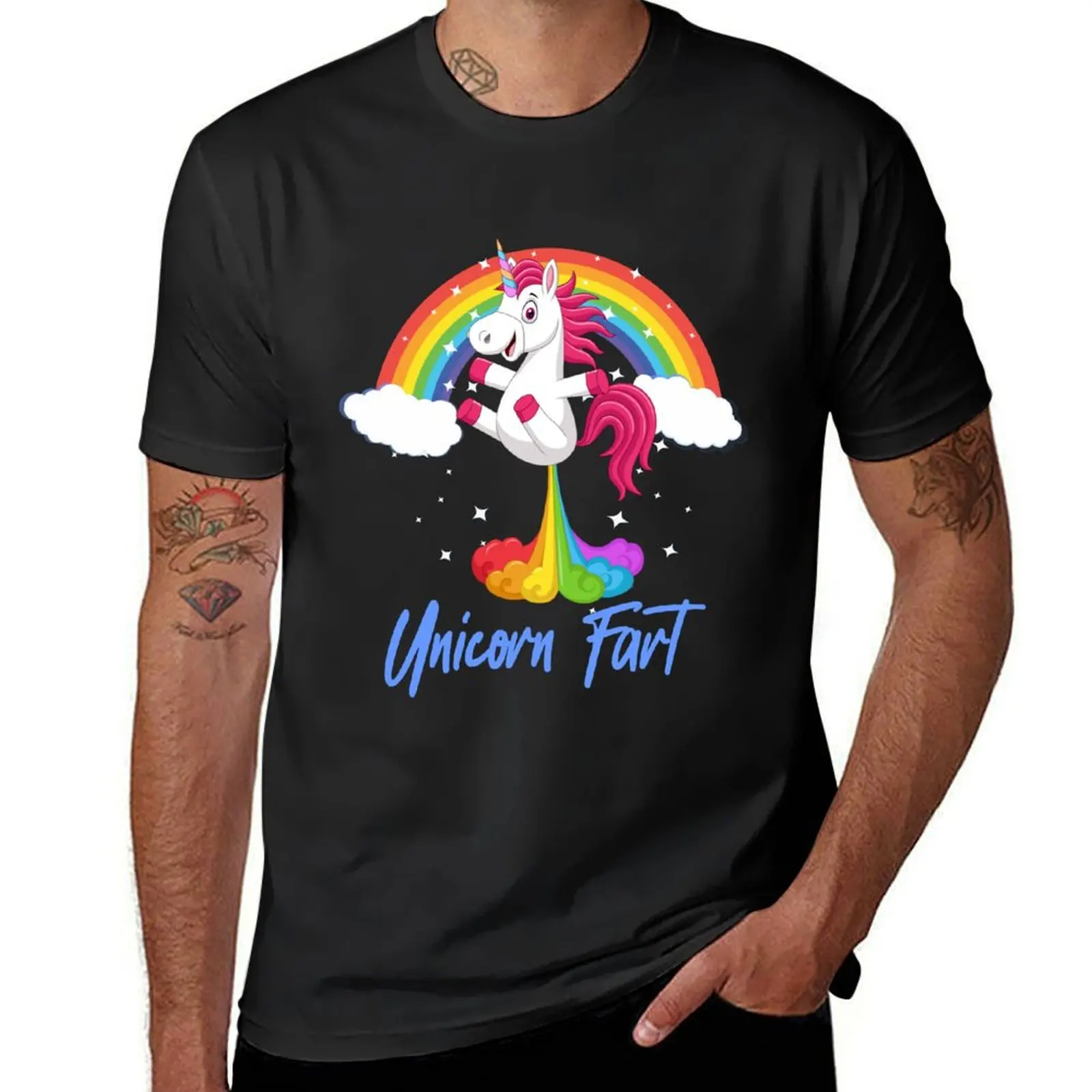 Unicorn Fart T-Shirt kawaii clothes boys whites black t shirts for men