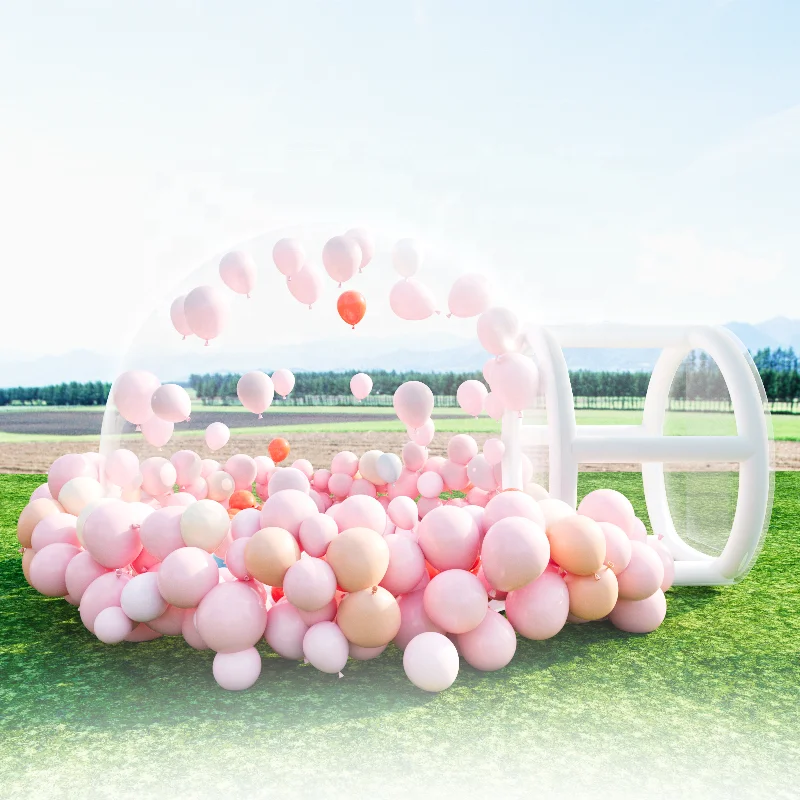 Popular 4m bubble dome house blowing up pastel pink retro green balloon wreath set pastel light blue gold balloon arch