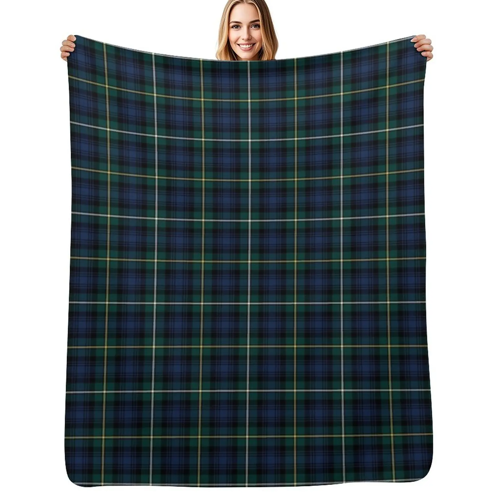 Clan Campbell Tartan Throw Blanket Anti Shedding Soft Fuzzy Blanket for Home