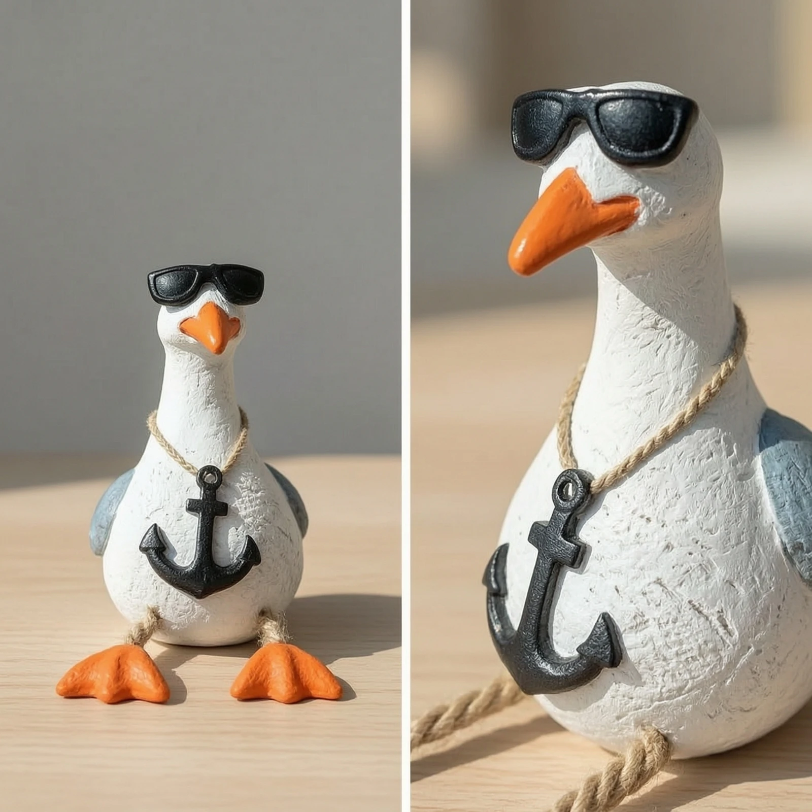 Seagull Figurine Nautical Sea Bird Figurine Bird Ornament Attractive Decor Lifelike for Shelf, Desk view 3