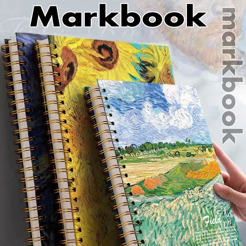 Kemila A4 flip bobin mark resimli kitap öğrenciler el-boyalı sketchbook suluboya komik graffiti günlük defteri