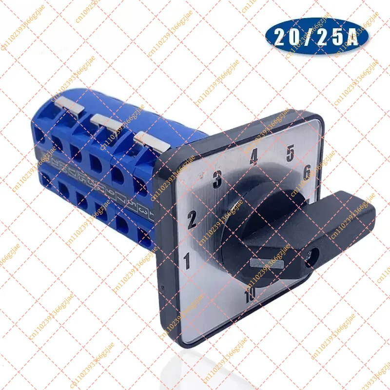 LW26 YMW26 Rotary Cam Switch 20A 25A 660V 6 Pole 10 Position for Welding Machine, Panel 64x64mm Silver Contact Replacement Part