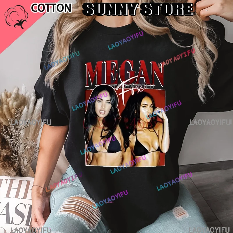 Camiseta Retro con patrón de moda de los 90, camiseta de Megan Fox