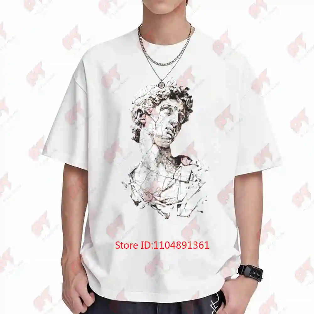 Classical Bust Illustration Marble Statue Art Short Sleeve Tee 100% Cotton T-Shirt