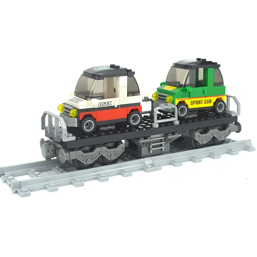 Pociąg magnetyczny Miasto Zaawansowane technologicznie cegły Kabina Wózek 021 Model 3D Zestaw klocków Pojazdy kontenerowe Tor Chłopiec Zabawka dla dzieci Prezenty