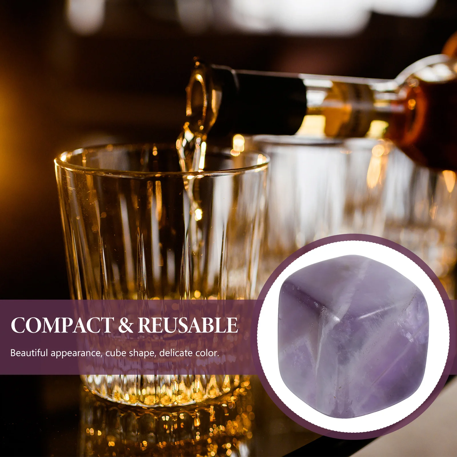 

6Pcs Reusable Crystal Whiskey Stones Ice Cubes Cube Stones for Whiskey Wine Drinks Bar Use Reusable Ice Cubes Wine Stone