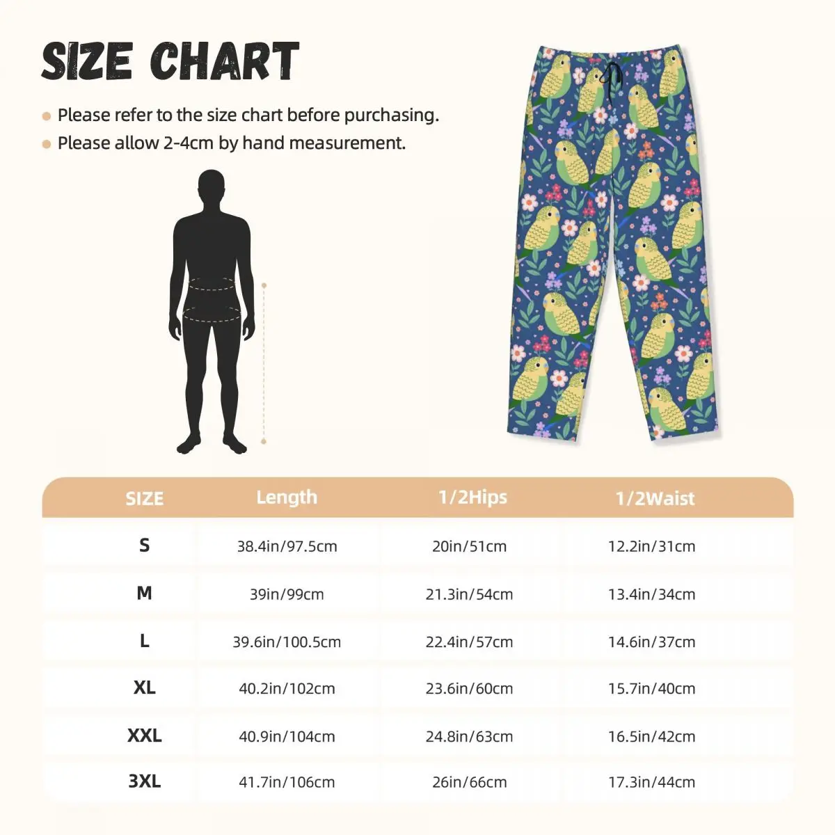 Pantalon de pyjama personnalisé pour perroquet et oiseau, vêtements de nuit mignons pour femmes, bas de sommeil extensible avec poches