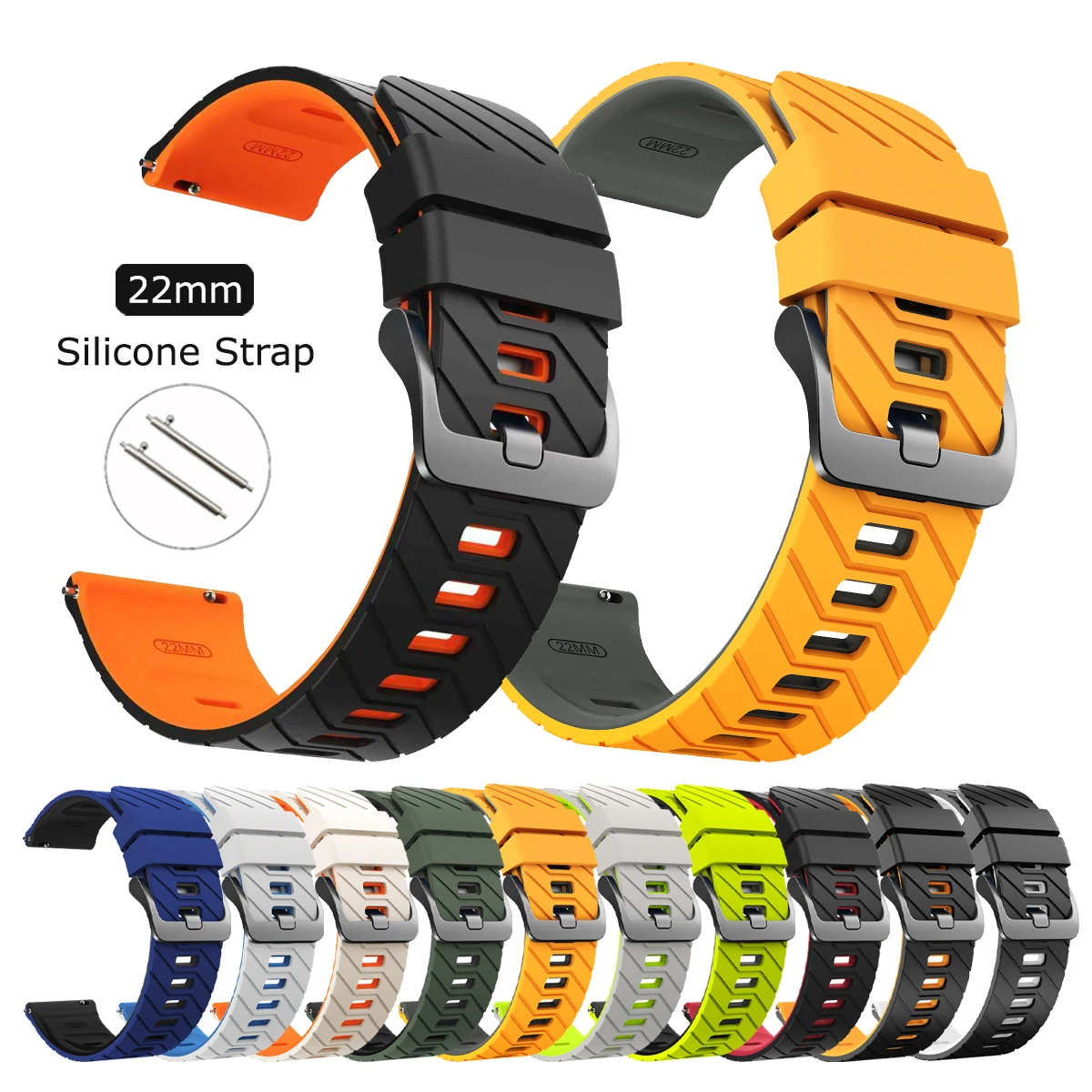 22mm Silicone Watch Band for COROS APEX 4 42mm/PACE 4 3 Strap Replacement Bracelet for COROS APEX 2 Pro/APEX 46mm Soft Wristband