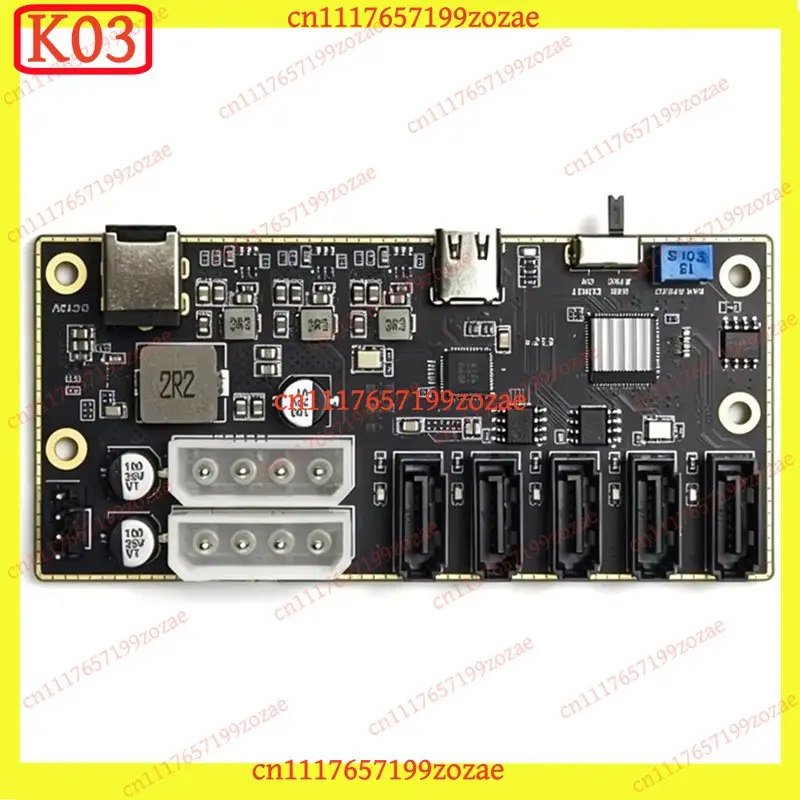 K03 k3 USB Type-C to 5-Port SATA Adapter JMS580 + JMB575 Chipset Multi-Disk Storage Expansion for NAS RAID Enclosure