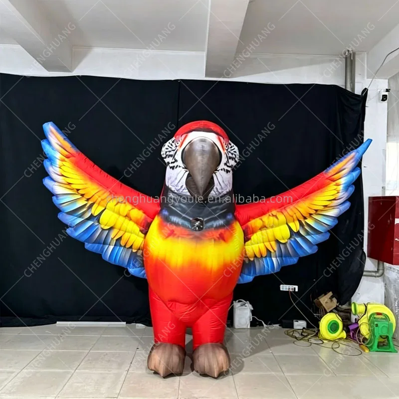 Giant Inflatable Colorful Parrot Tropical Party Store Advertisement Mascot Carnival Parade Beach Theme Display Props