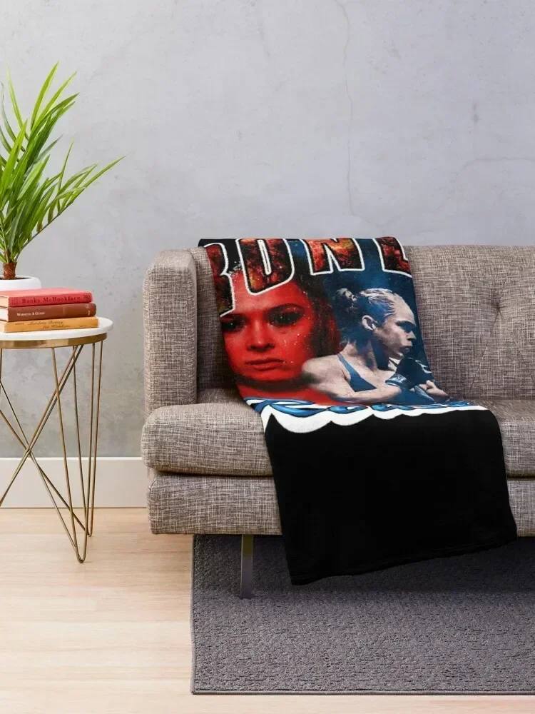 Ronda Rousey Vintage Rap Style (Rowdy Rousey) Classic T Shirt Throw Blanket cosplay anime Blankets For Sofas Blankets