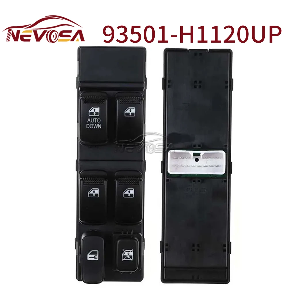 AutoDown 93501-H1120 Przełącznik Sterowania Szybami Elektrycznymi 14-Pinowy Przełącznik Główny do Hyundai Terracan 2001-2006 93501H1120 93501-H1120Up