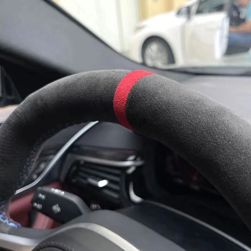 Hand-stitched Suede Perforated Leather Car Steering Wheel Cover For Opel Zafira A 1999-2005 Astra G H 1998-2007 For Buick Sail