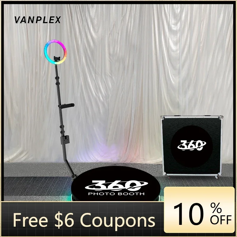 

customized products Automatic 360 LED Photo Booth for Birthday and Wedding Parties Party Supplies