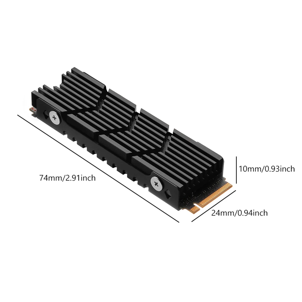 FinalCool M2 2280 SSD Aluminum Heat Sink M.2 SSD NVMe Heatsink Aluminum Alloy Cooler Radiator with Cooling Thermal Silicone Pad