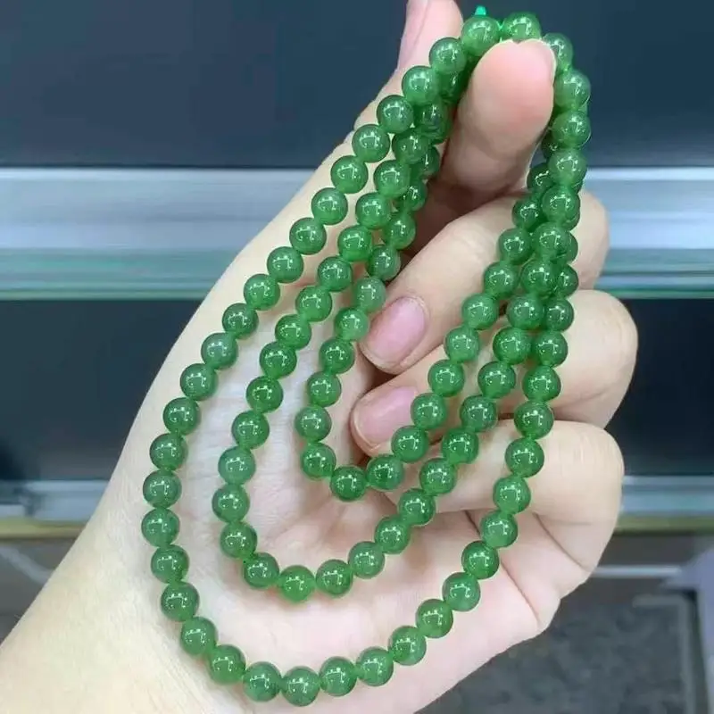 Natural Hetian Jade Three-Layer Necklace Bracelet Set, Novel Design, Fashionable And Versatile