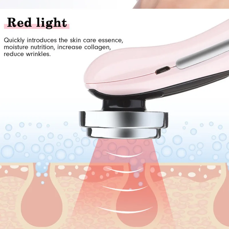 Red Blue Light Face Massager Beauty Multi Functional  Lifting Firming Skin Cleansing Device Anti Aging Face Trending Beauty Tool