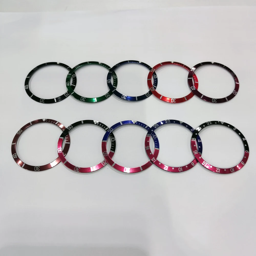 36.5*30.8 مللي متر إطار ساعة إمالة عالية الجودة الألومنيوم ورقة الرجال ساعة اكسسوارات الساعات صيانة أجزاء مضيئة الخرز