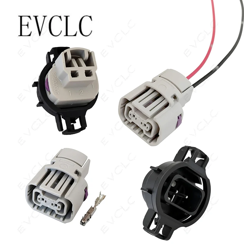 1 Set 2-Pin Car Wiring Harness Connector S00010868 for Car PXS24W Fog Lamp Modification LED Lamp Modification 5202 Lamp Holder