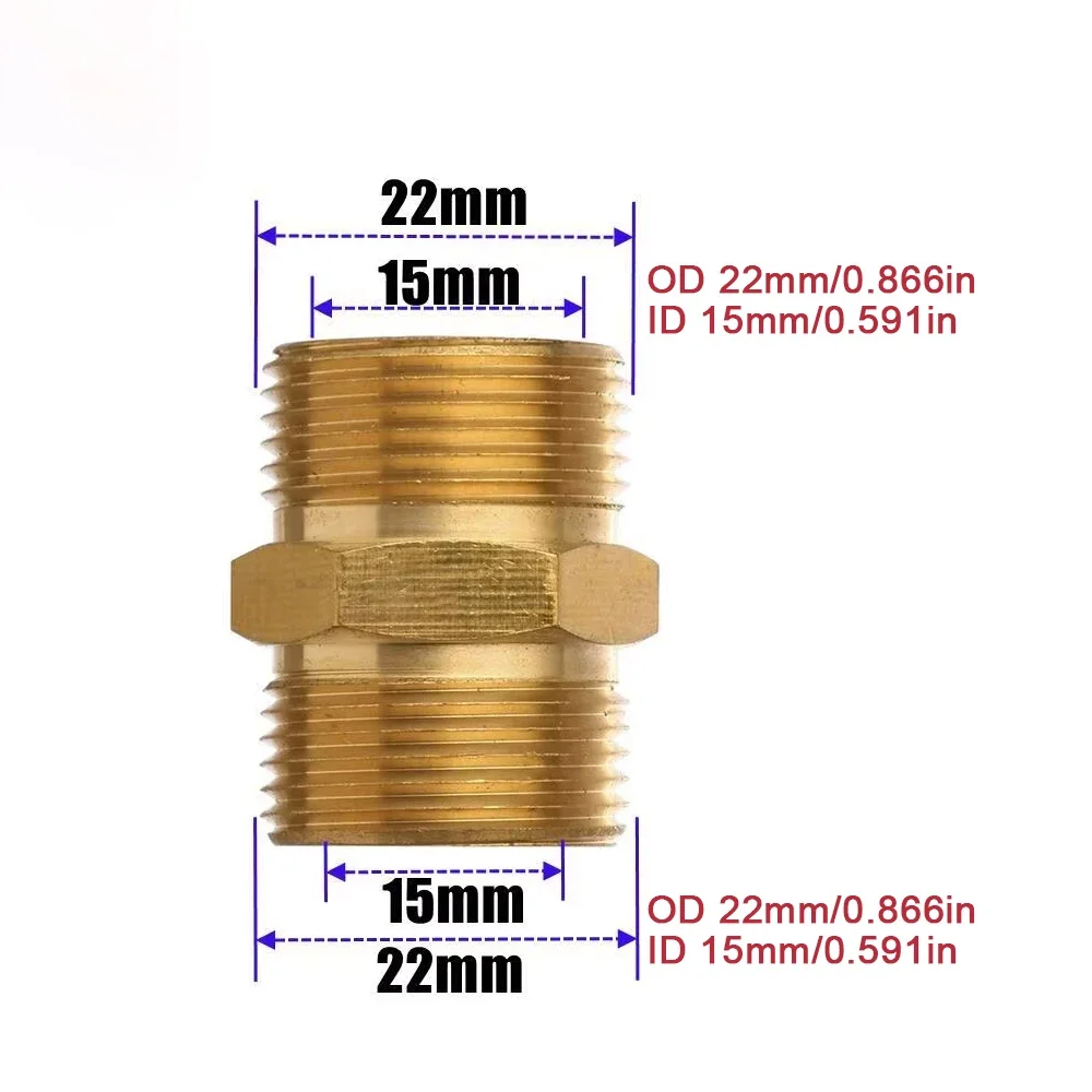 Hochdruckreiniger-Schlauchverlängerungsanschluss-Adapter, M22 14 mm und 15 mm Außengewinde, Innenschlauch-Kupplungsadapter für Power Washe – Detail 12