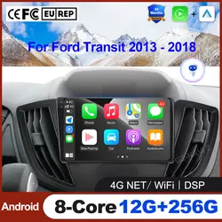 Car Radio Android Auto For Ford Transit 2013 - 2018 DSP Carplay 4G LTE WIFI GPS NavigationCarplay Multimedia tools Bluetooth Fan