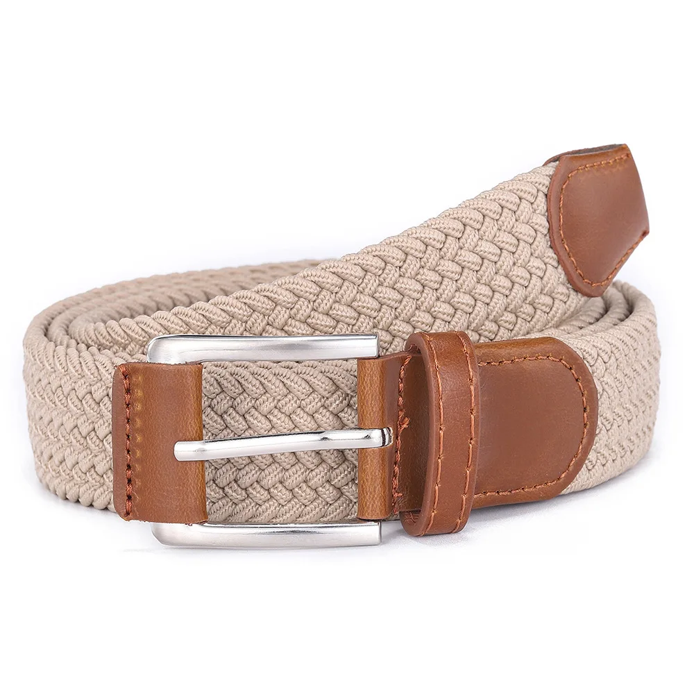 2024 Kaki 001 Lange 130Cm Elastische Riem Casual Ademend Outdoor Nylon Canvas Unisex Veelzijdige Retro Geweven Spot Groothandel Luxe