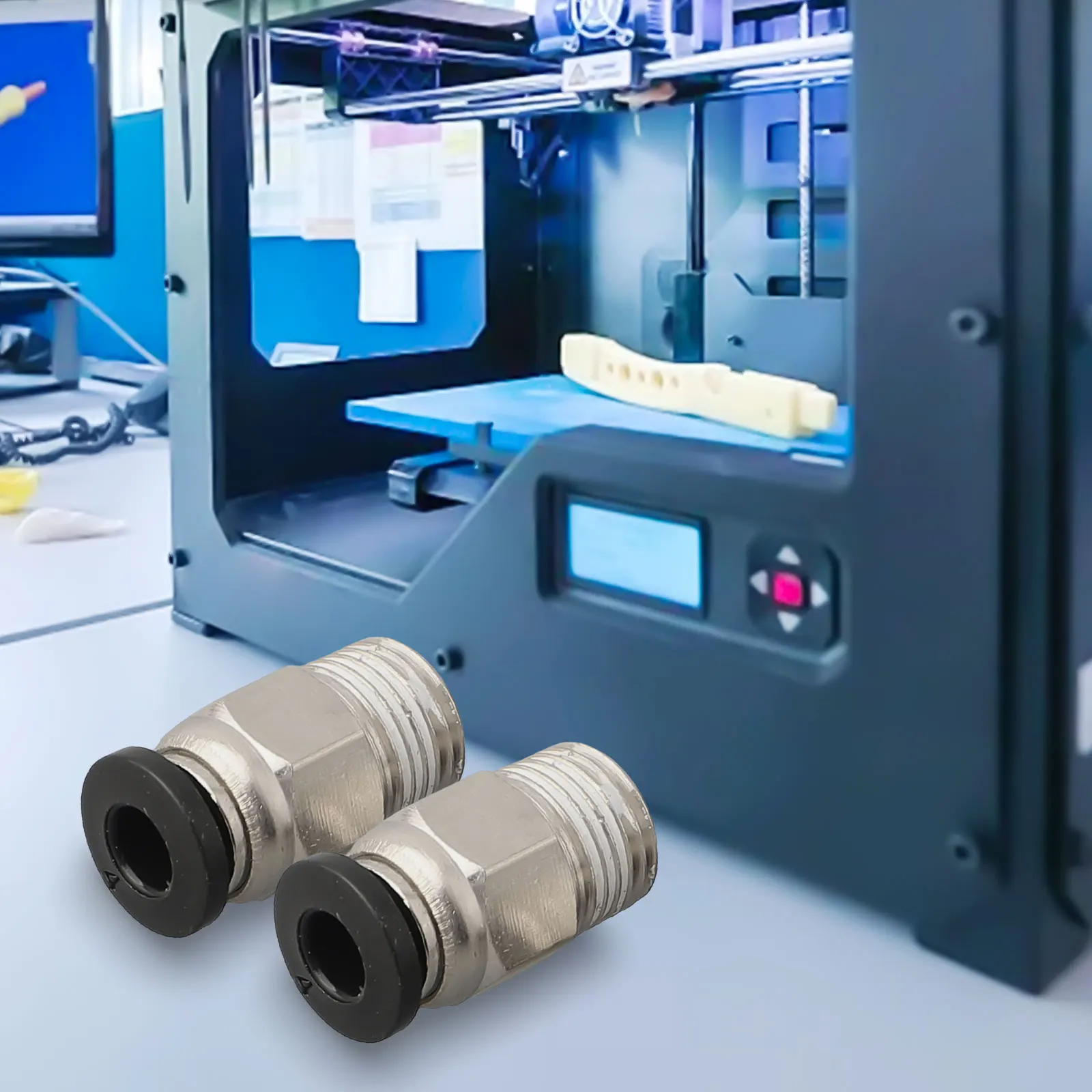في موصل هوائي مستقيم سريع PTFE 10 قطعة تركيب خارجي ذكر دفع أنبوب خيط من الفولاذ المقاوم للصدأ العلامة التجارية الجديدة