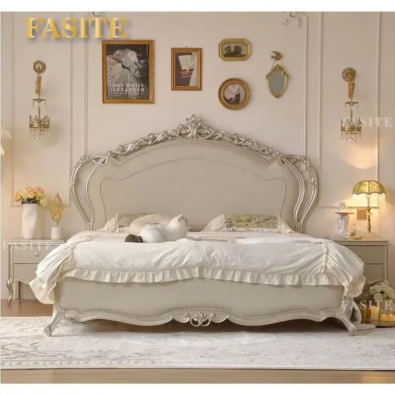 For Solid Wood Bedroom Bed Furniture Modern Wooden Bed Sets Durable Premium Design