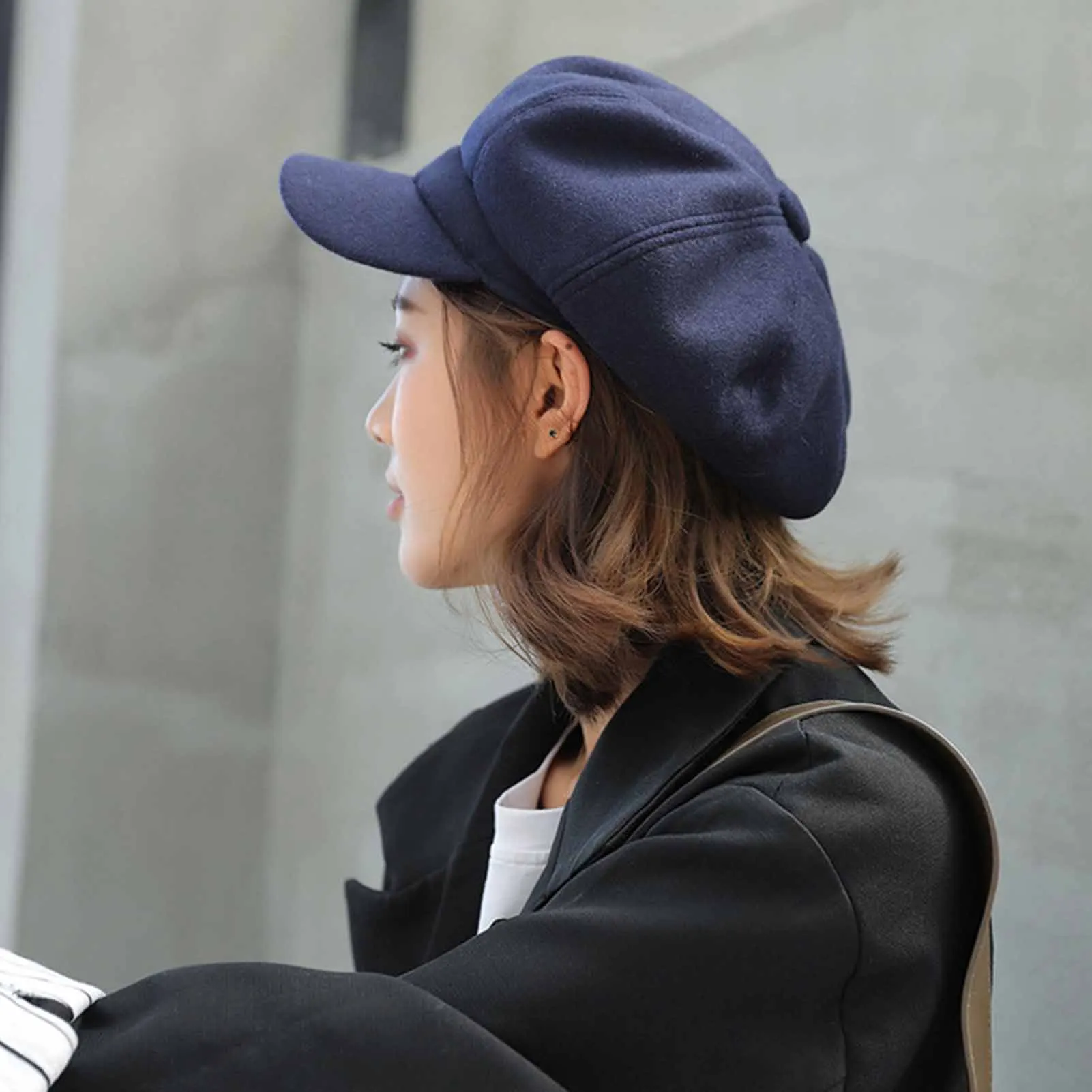 Female Fashion French Beret Cap Fashionable Soft Cotton Headcover for Leisure Walking Outing Supplies