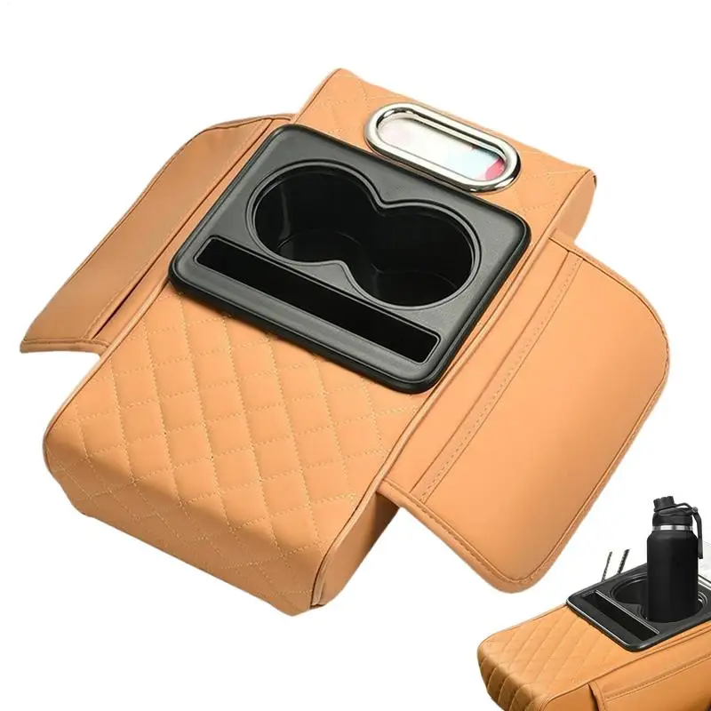 Center Console Cover Car Armrest Cup And Phone Holder Multifunctional Car Armrest Protective Cover With Tissue Box Dispenser For