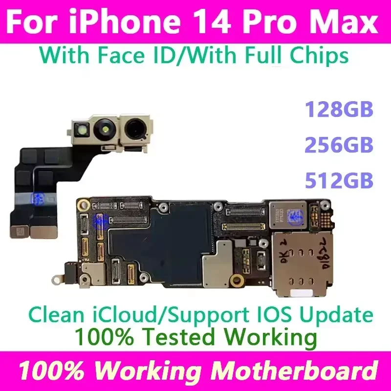 Free Plate for iPhone 14 /14 Plus/14 Pro Max/14 Pro Tested Board Full Chips Support Update Motherboard with Face ID Clean iCloud