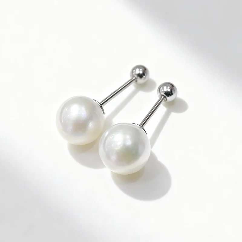 

SGARIT Korean Style Natural Freshwater Pearl Earrings S925 Sterling Silver Spiral Buckle for Women Earrings Classic Large White