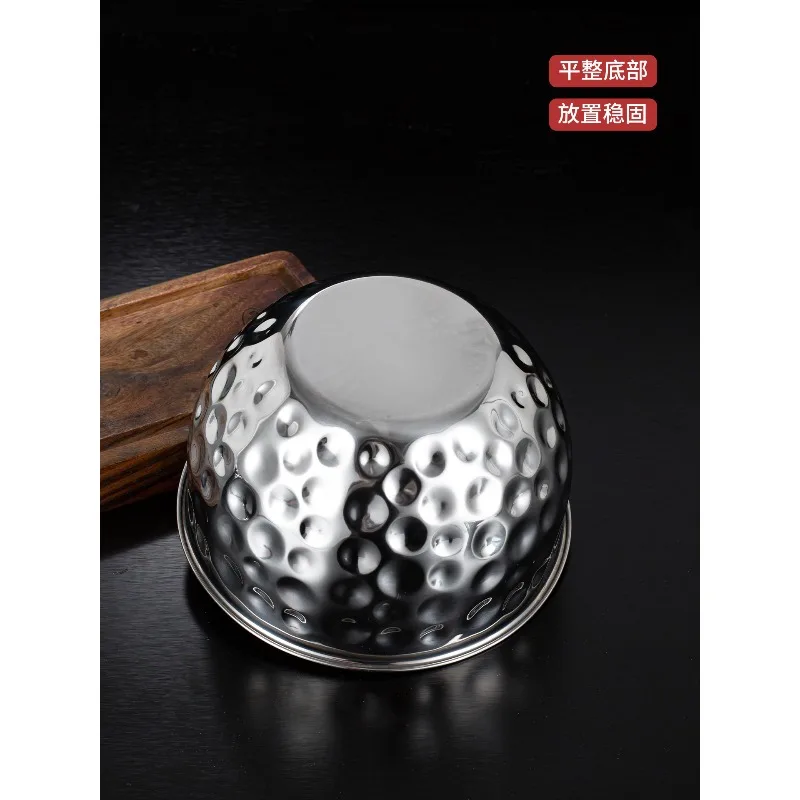European Style Gold Hammered Stainless Steel Salad Bowl  Deep Thickened Mixing Bowl for Baking & Cooking