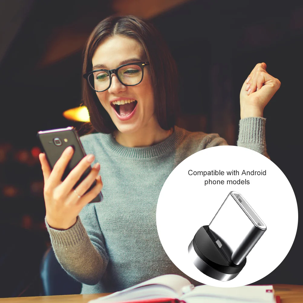 9 Pcs Magnetic Charging Cable USB Adapter Connector Accessories Phone Aluminum Rotating