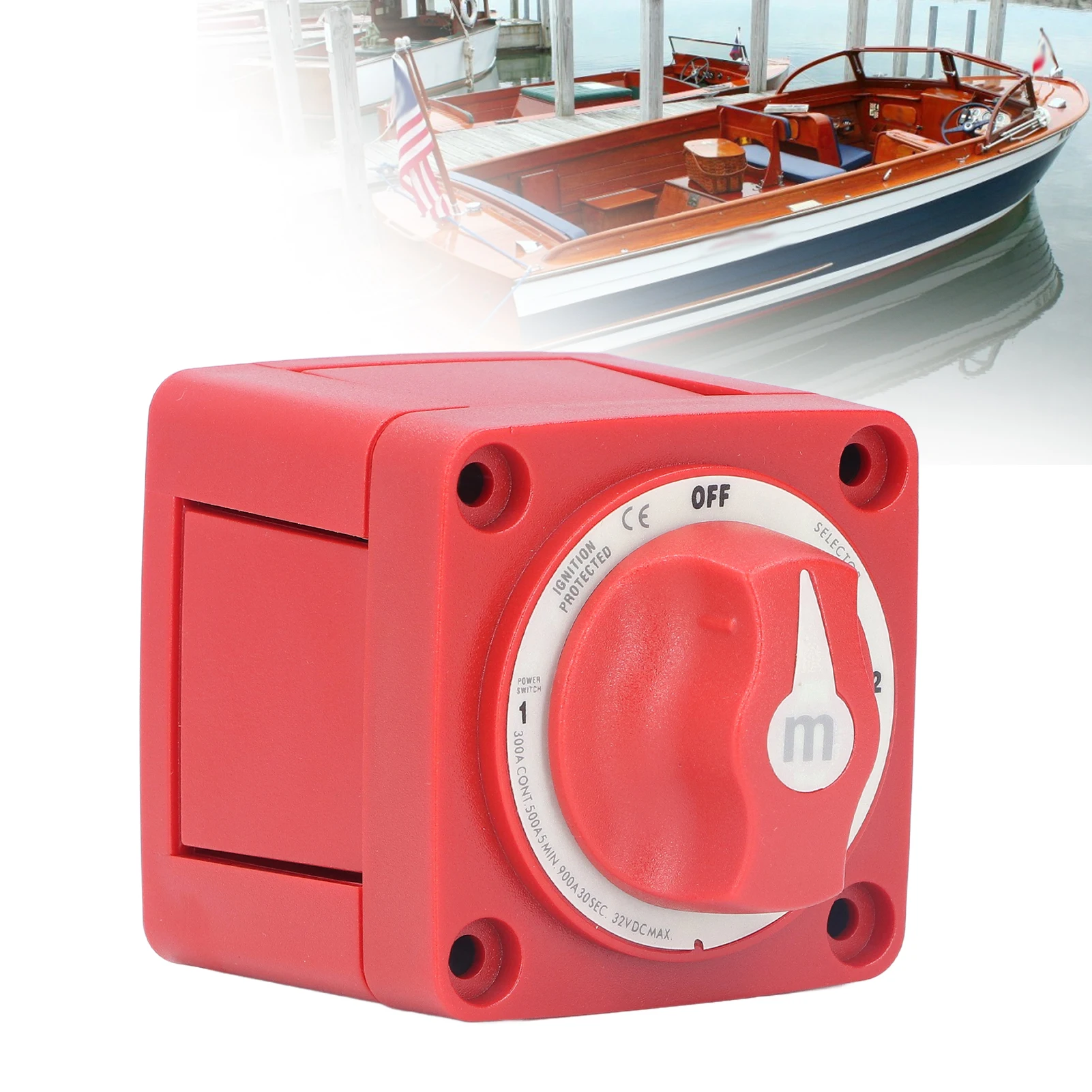 New 3 Position Battery Mass Switch Cut Single Dual M-Series Marine Boat 2-Way 32V 300A Heavy Duty Isolator Disconnect Rotary